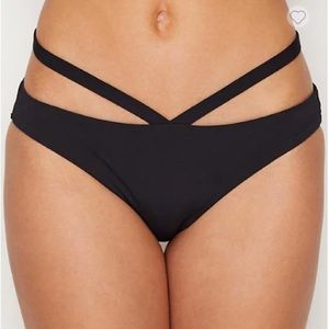 Black Strappy Hipster Bikini Bottoms